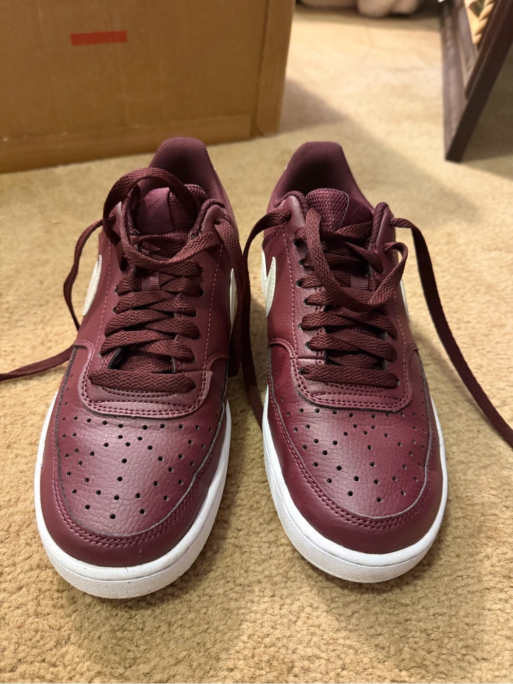 Women’s Burgundy Low-Top Nike Sneakers. Used. No box. Women’s US 8.5.